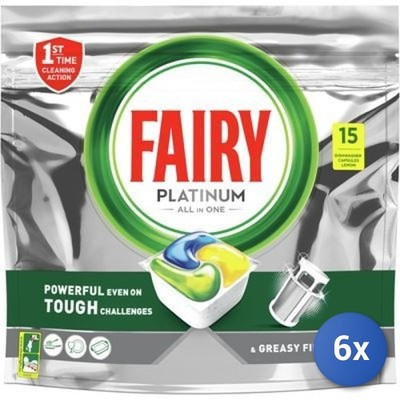6x Bundle Fairy Tabs Spülmaschine 16 Stücke Platinum Plus Zitrone