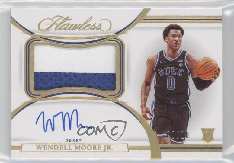 2022 Flawless Collegiate Gold 8/10 Wendell Moore Jr #18 RPA Patch Auto RC 10qe