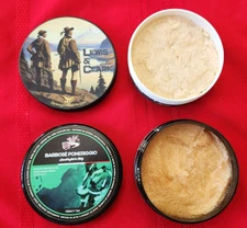 SHAVE SOAPS -   TFS " BARBOSE POMERIGGIO" &  STRIKE GOLD SHAVE  "LEWIS & CLARK"