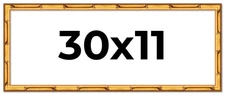 30x11 Frame Gold Bamboo Solid Wood Picture Frame | 1 Inch Moulding Width | Inter
