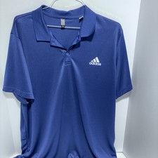 Adidas Men  s Polo Shirt XL Navy Blue Short Sleeve Performance Golf Casual