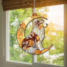 **Pastore australiano acchiappasole acrilico, decorazione finestra amante dei cani, regalo commemorativo