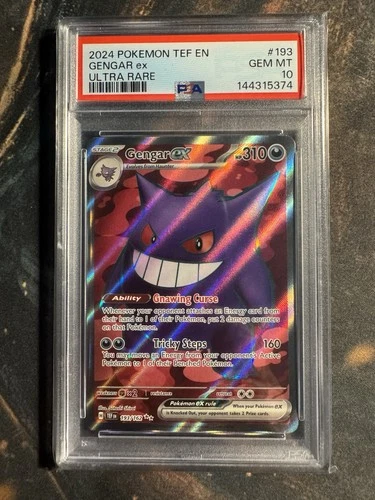 PSA 10 GENGAR EX 193 TEMPORAL FORCES ULTRA RARE SCARLET & VIOLET POKEMON