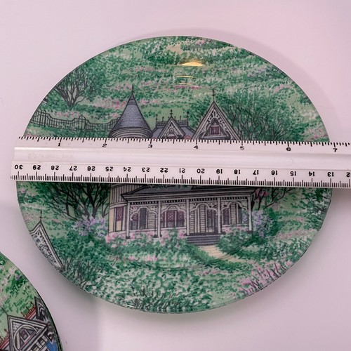 Set 6 piatti decoupage vintage vittoriani casa giardino marcati Francia 7 in piatto - Foto 8 di 13
