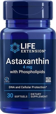 Life Extension Astaxanthin mit Phospholipiden, 4 mg 30 Weichkapseln - Ablaufdatum 10/27