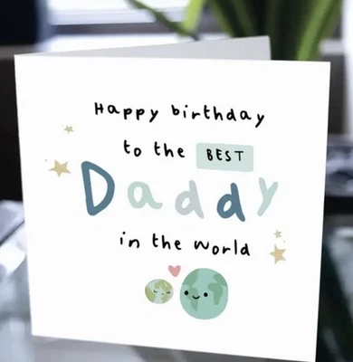 BUTTERFLIES GIFT CARDS Daddy birthday card, happy birthday to the best daddy in the world 🌍