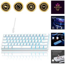 TMKB 60% Mechanical Gaming Keyboard with Red Switches & Custom LED Backlighting
