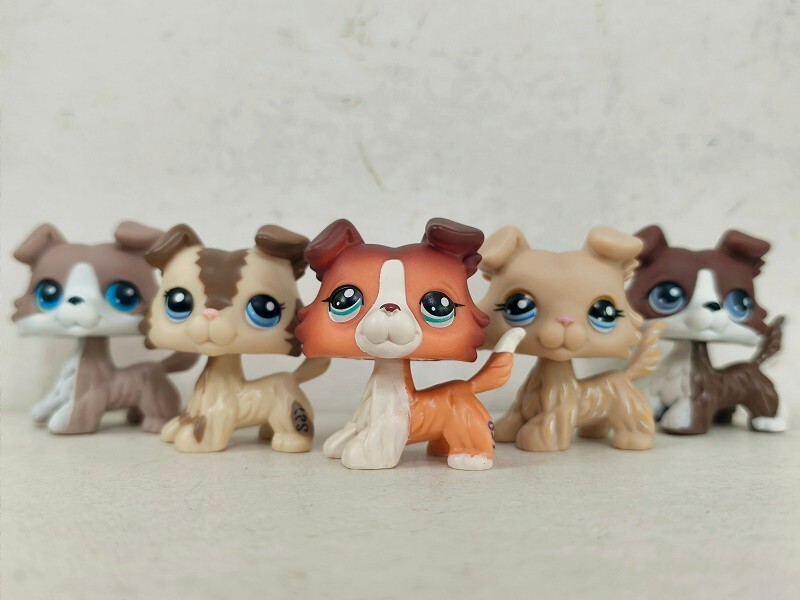 5pcs/lot Littlest Pet Shop Figure LPS Collie Dog #67#2210#1542