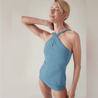 Athleta Size XS Crossed Tankini Top | Skylark Blue #537036 | eBay