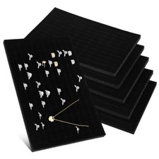 6 Pack 100 Slot Velvet Ring Display Tray Foam Jewelry Organizer for Storage