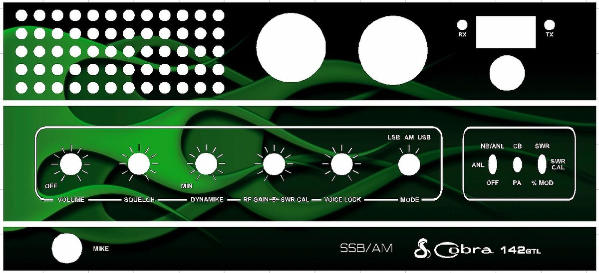 Cobra 142 GTL CB Radio Face Plate Graphic Decal Any Design Color