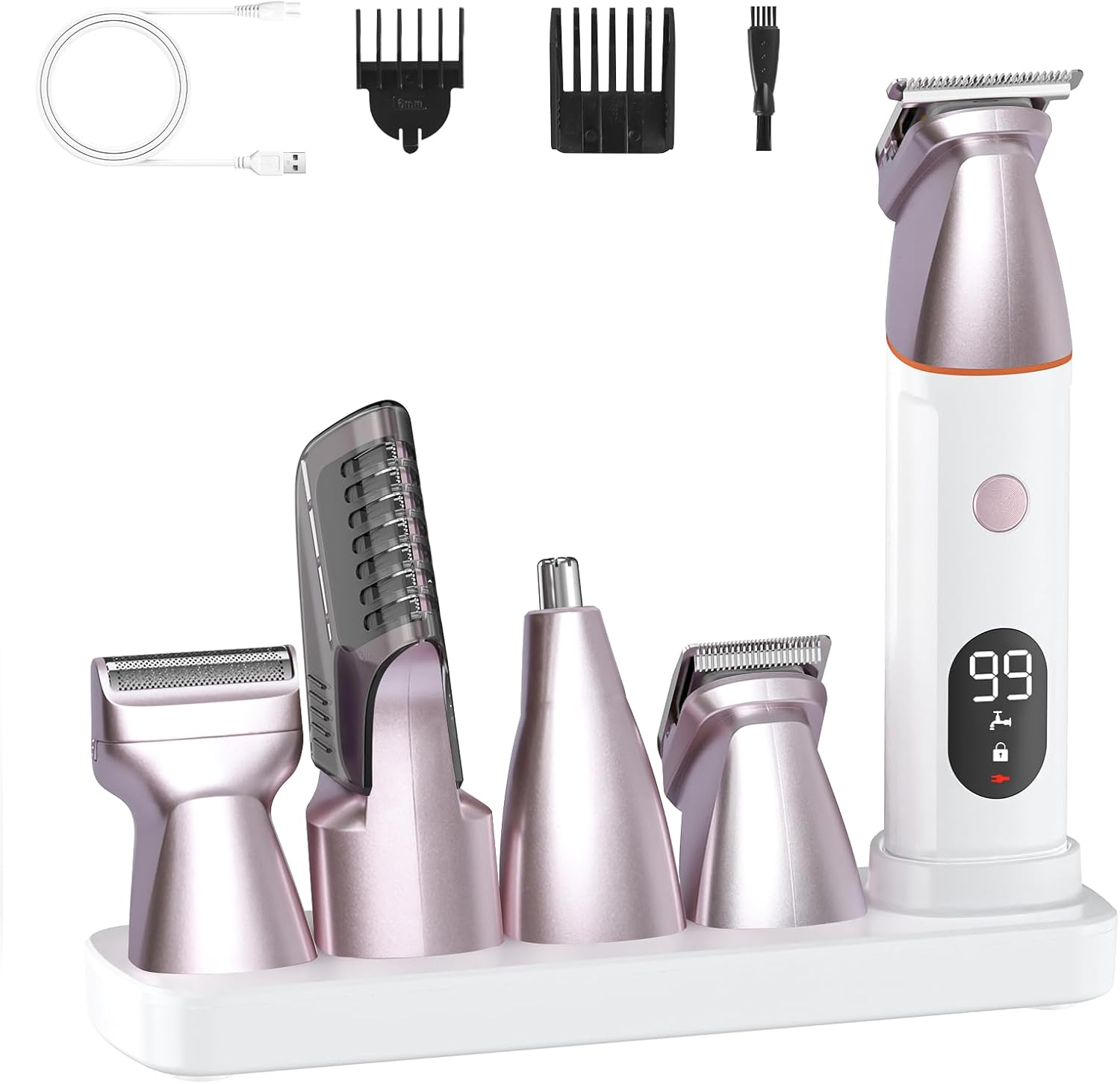 Bikini Trimmer for Women and Men, 5-In-1 Wet/Dry Body Hair Trimmer, Gentle Hair-image