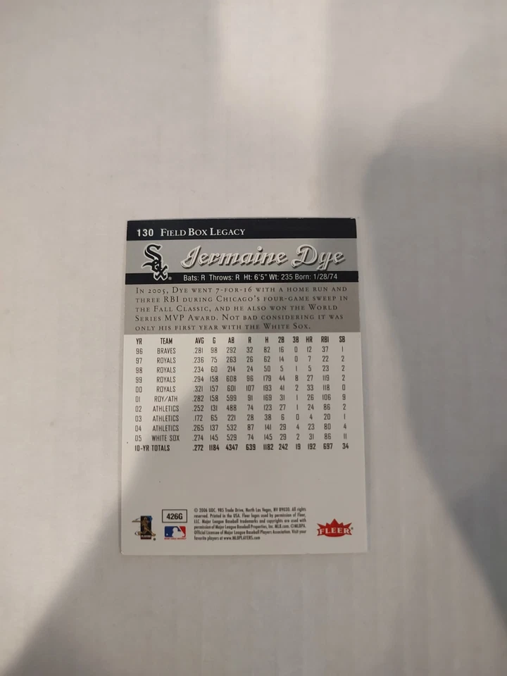 2006 Flair Showcase - Legacy Blue #130 Jermaine Dye /150 (JGA) - Image 2 of 2