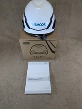 V-Gard H1 Safety Helmet White MSA EN50365 Type 1 Emcor Logo