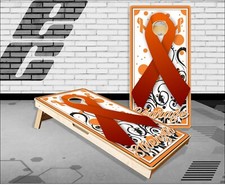 Orange Ribbon Hope Cornhole Boards Bean Bag Toss Game