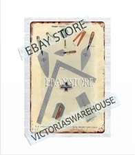 1908 cutlery knives cutting tools  Chipaway Simmons Level Square tin sign 