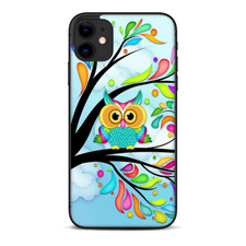 Skins Decal Wrap for Apple iPhone 11 - Colorful Artistic Owl in tree