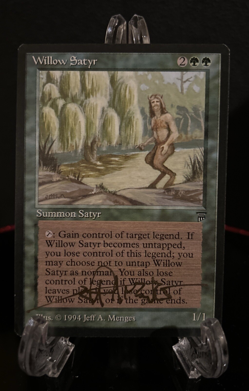 MTG Willow Satyr Signed Jeff Menges Artist Proof AP English Legends Magic