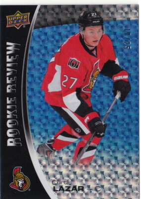 14/15 Upper Deck Overtime Rookie Review Blue #21 Curtis Lazar Senators /25