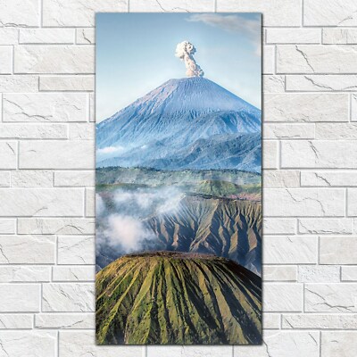 Wandbilder Glasbild Druck auf Glas Mt. Bromo Vulkan Java Wolken 50x100