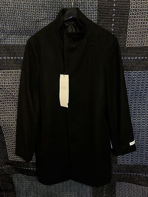 Extended Minimum Mens Black Waverley Overcoat Jacket Over Pea Coat S M L XL