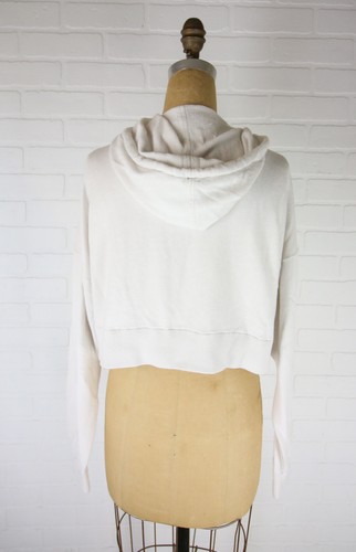 Nakedcashmere Zip Hoodie Sweatshirt Womens S Cotton Cashmere Blend Crop READ - Picture 3 of 17