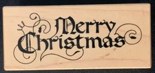 PSX F-245 Merry Christmas Calligraphy Rubber Stamp