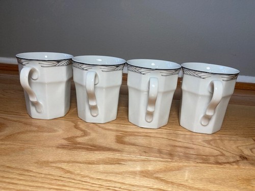 Studio Nova Y0031 Synthesis Coffee Mugs White 10 oz. SET OF 4 - Picture 4 of 14