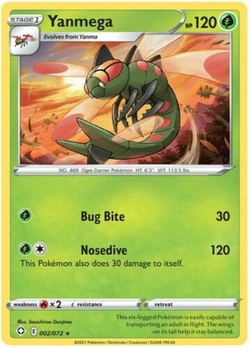 Pokemon -   Yanmega - 002/072  - Non Holo Rare - Shining Fates - NM/M