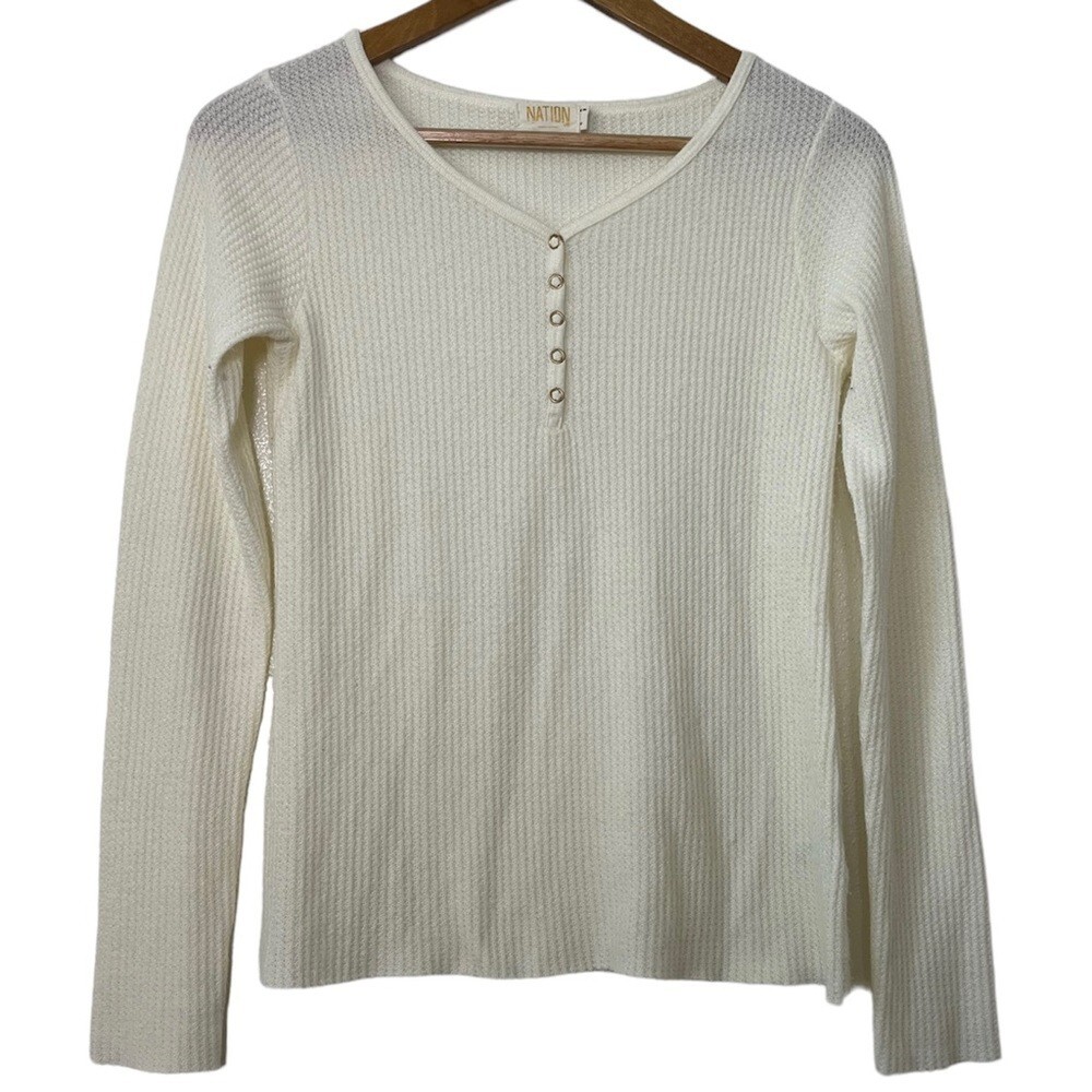 【ROMANTIC CROWN】23SS★ BUTTON UP WAFFLE HENLEY NECK ROMANTIC CROWN Outlet BUTTON UP WAFFLE HENLEY NECK-WHITE | eBay