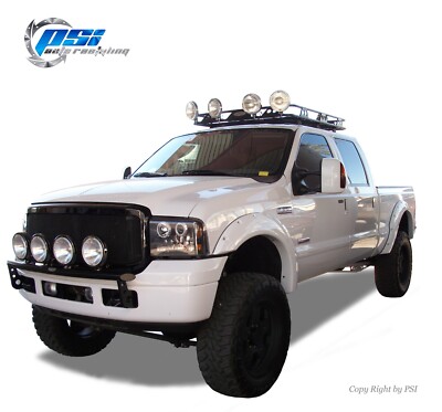 Cut Round Style Fender Flares Fits Ford F-250, F-350 Super Duty 99-07 Paintable 