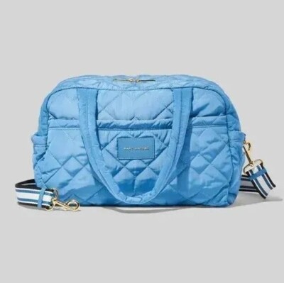Marc Jacobs Quilted Nylon Medium Weekender Travel Bag Blue Heaven