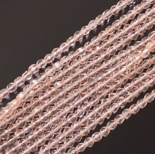 200 Trade Czech Transparent Rose Round Faceted fire Polished Glass beads-4mm
