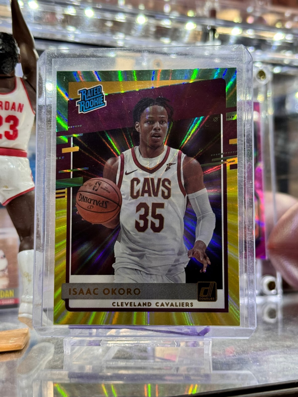 2020-21 Panini Donruss - Rated Rookies #203 Isaac Okoro RC YELLOW & GREEN LASER