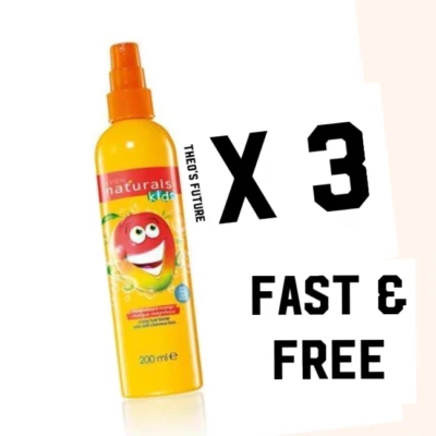 3 x Avon Naturals Kinder herrliches Mango Haar entwirrendes Spray 200ml BESTPREIS