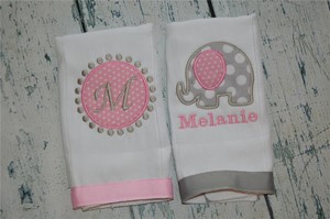 personalized burp cloths girl