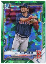 2021 Bowman Chrome Sapphire C.J. CHATHAM Green Refractor /125 Red Sox BCP-113
