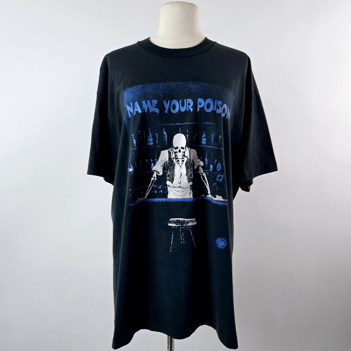 Vtg 1994 Name Your Poison Fashion Victim T-Shirt XL Black Single 