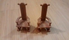 *Playmobil* 2 Stück Thron, Sessel, Stuhl für König und Königin *Ritterburg 3666*