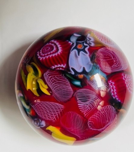 Magnificent Murano Art Glass Millefiori Blown Paperweight - Picture 5 of 6
