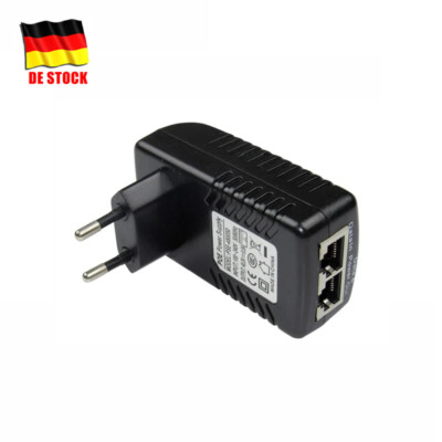 POE Injector 48V 0.5A Wall Plug Ethernet Adapter IP Phone Camera Power Supply EU