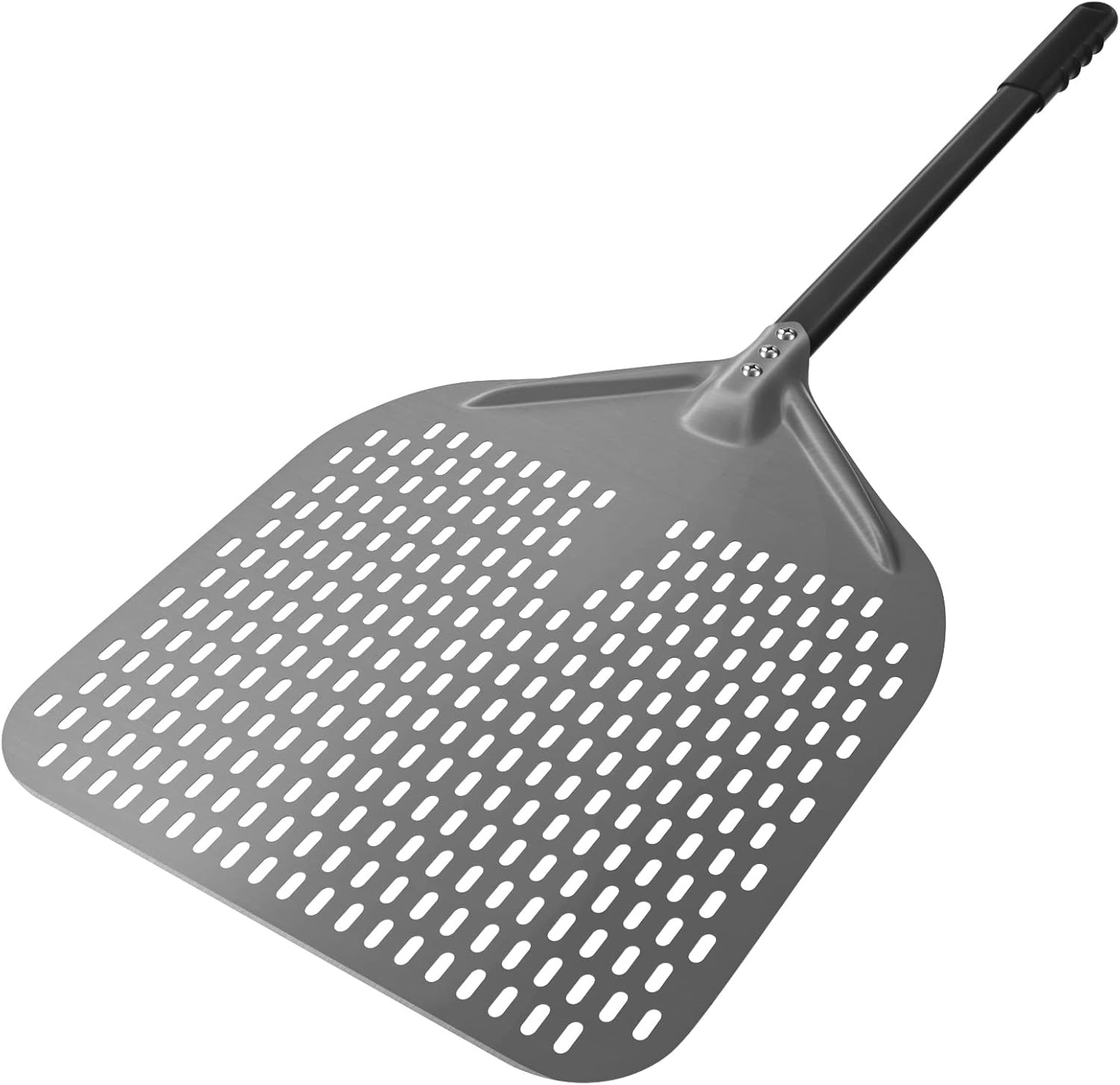 14” Perforated Pizza Peel, Long Handle Hard Anodized Aluminum Pizza Peel, Extra