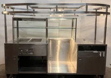 HOT FOOD Concession Cater Cart Wheeled  Hot Food Wells & Warmer & Sink. WE SHIP!