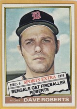 1976 TOPPS TRADED BASEBALL DAVE ROBERTS #649T TIGERS EX/EXMT *A15176