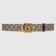 GG MARMONT REVERSIBLE BELT WOMENS SIZE 90 BEIGE-BLACK 