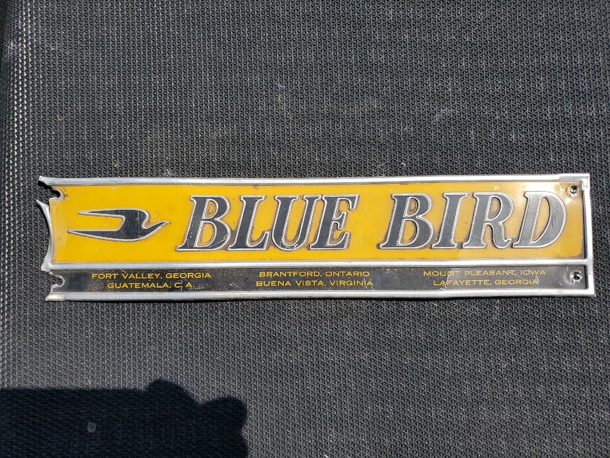 15.5×3.5 Vintage Blue Bird school bus emblem | eBay