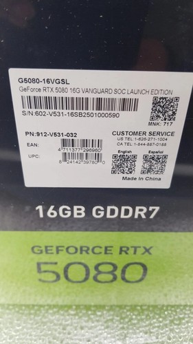 Used Pristine Condition - GeForce RTX 5080 Vanguard SOC Edition 16GB GDDR7 - Picture 7 of 7