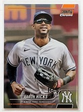 2022 Topps Stadium Club Chrome Aaron Hicks Orange Refractor /25 #352 Angels