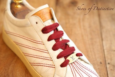 Louis Vuitton LV Weiß Leder Rote Nähte Schuhe Turnschuhe Sneaker UK 9 US 10