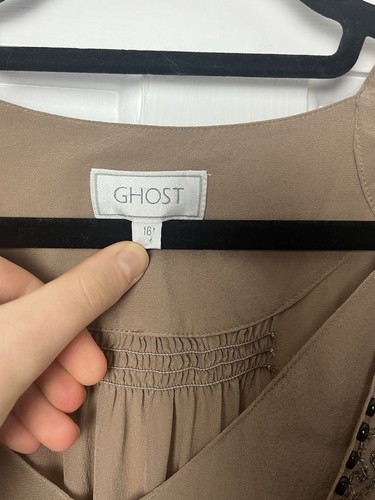 Vintage Ghost Silk Embellished Top UK 16 - Picture 6 of 10